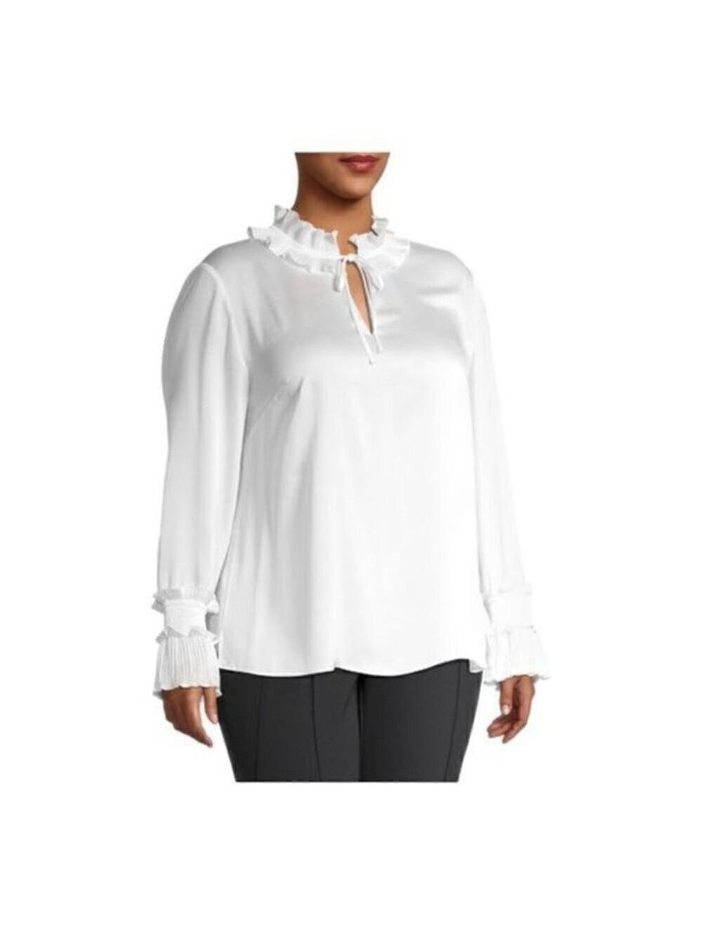 LAFAYETTE 148 New York Roan Ruffle Trim Blouse size medium NWT - Picture 4 of 7